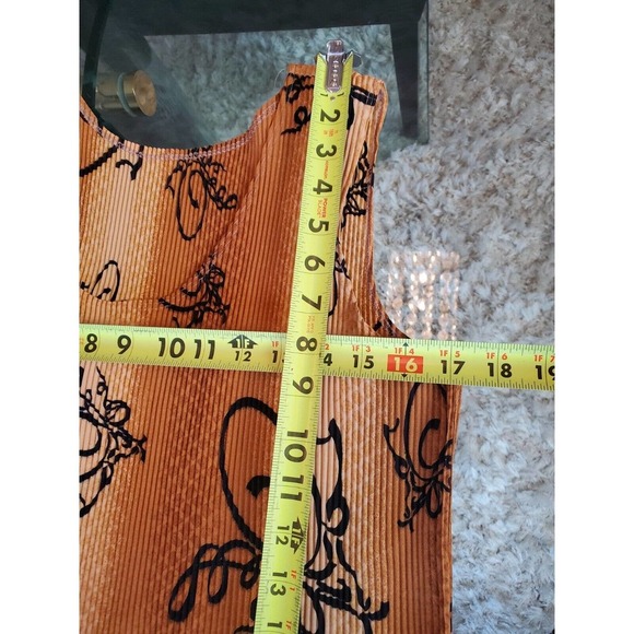 Women's Brown Polyester Blend Round Neck Sleeveless Casual Knee Length Dress S - Picture 10 of 11